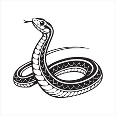 Fototapeta premium garter snake silhouette black Vector