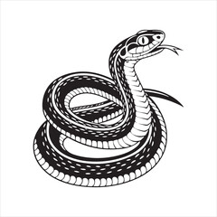 garter snake silhouette black Vector