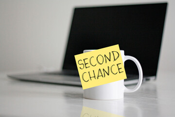 Second chance is shown using the text on the sticker