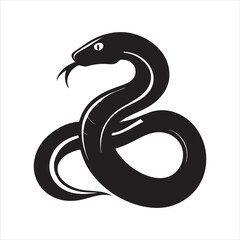 garter snake silhouette black Vector