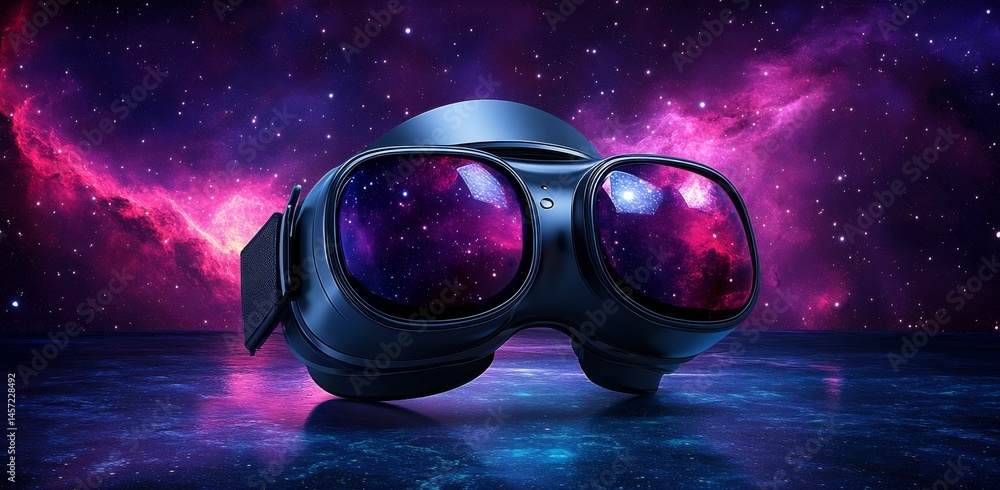 Wall mural in equirectangular projection, a 360-degree panoramic view of a nebula in space is showcased as an e