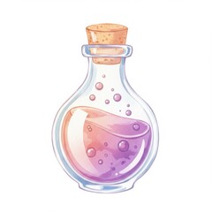 Pastel Pink And Purple Potion In Glass Bottle