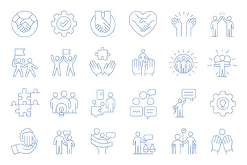 Teamwork Collaboration Business Partnership Vector Icons