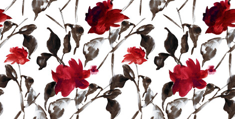 Seamless watercolor flower pattern. Abstract pattern. Textile print pattern 