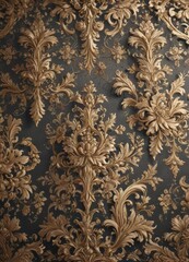 Intricate vintage damask, swirling floral & geometric patterns, embossed texture,  wallpaper texture,  intricate,  brocade