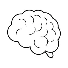 simple outline brain vector art silhouette