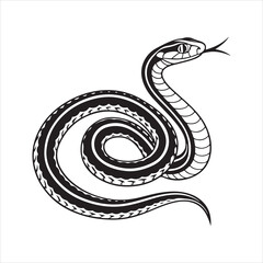 Obraz premium garter snake silhouette black Vector