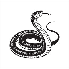 garter snake silhouette black Vector