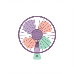 Obraz premium Pastel Colored Desk Fan Illustration