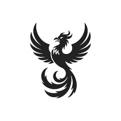 Fototapeta premium Black phoenix vector icon