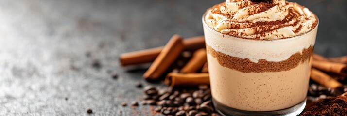 delicious tiramisu - traditional italian layered desert with whipped mascarpone and espresso soaked ladyfingers