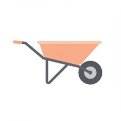Orange and Gray Wheelbarrow Illustration