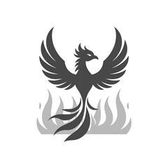 Naklejka premium Illustration of a phoenix spreading its wings