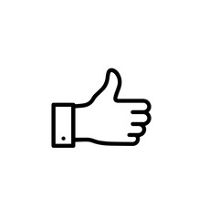 Simple hand gesture thumbs up icon. Positive hand symbol showing approval.  Great hand sign for social media post, website design, or app interface. This thumbs up image is perfect for promoting socia