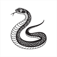 Fototapeta premium garter snake silhouette black Vector