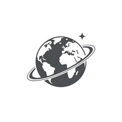 Planet icon on white background