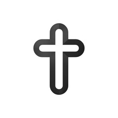 black and white cross on white background