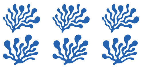 Abstract blue organic shapes on white background © Pixel Stock