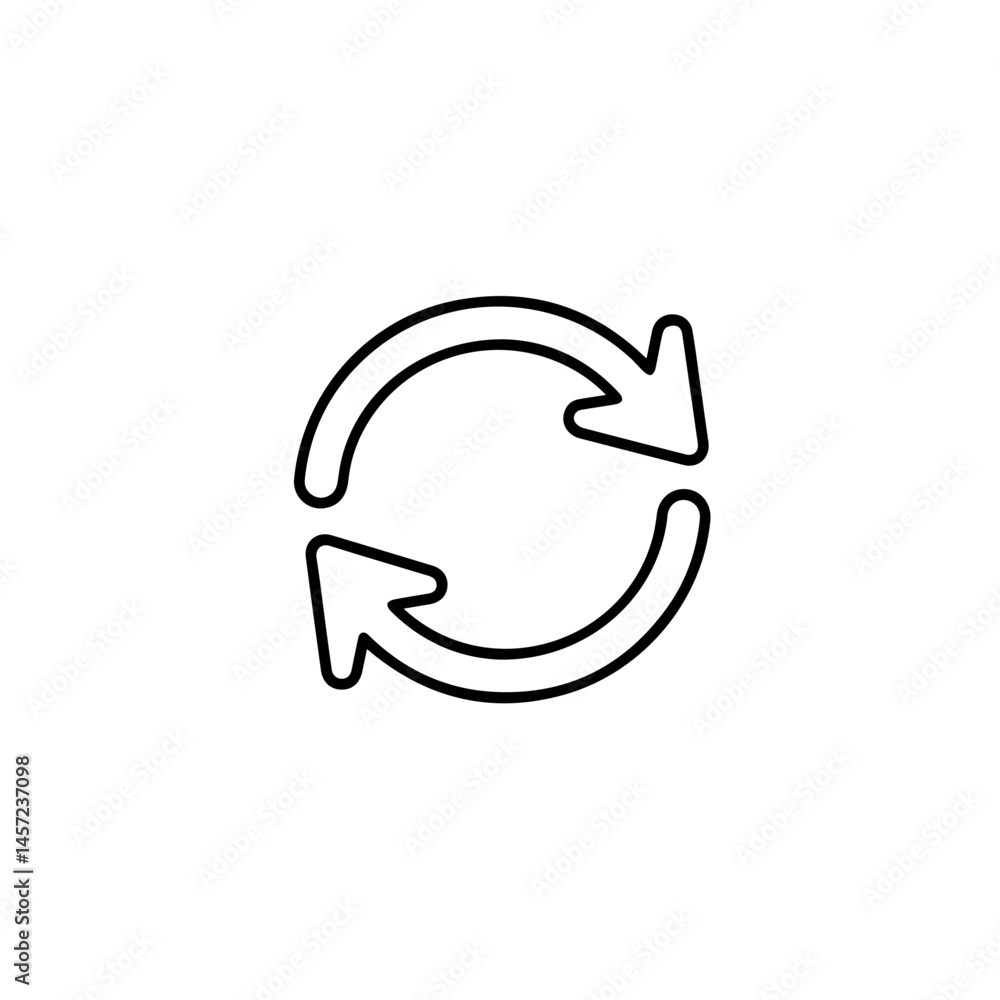 Poster circular arrows icon depicting continuous process or social interaction. this simple graphic illustr