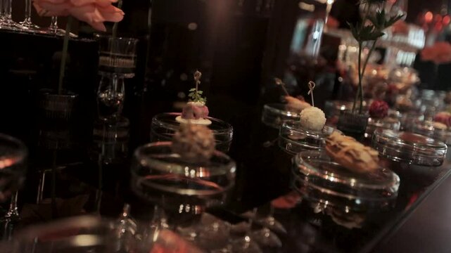 hors d'oeuvres in a modern restaurant