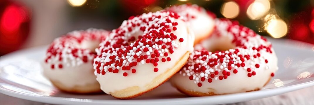 photo of delicious winter donuts 