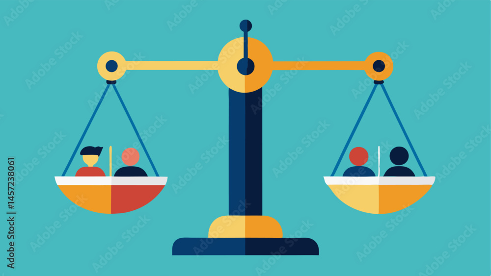 Poster beauty scale an oldfashioned balance scale with one side filled with filtered images of highly ideal