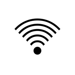 WiFi signal icon in minimalist style with black colors  