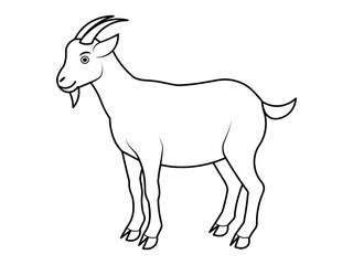 Boer goat black silhouette vector illustration v2
