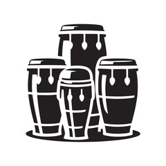 Tropical Beats: A Dynamic Collection of Conga Vector Silhouettes Celebrating the Iconic Shape, Vibrant Rhythms, and Cultural Energy of This Timeless Hand Drum Instrument.

