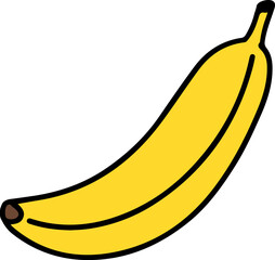 Simple banana outline vector illustration