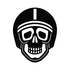 skull motorcycle helmet logo vector art silhouette 