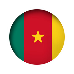 Fototapeta premium Round Cameroon national flag highlight icon sticker
