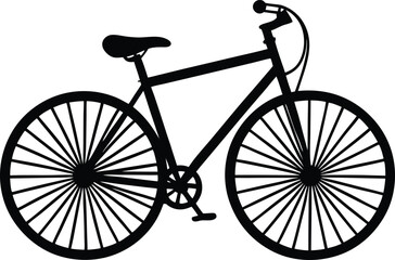 black and white illustration of a bicycle