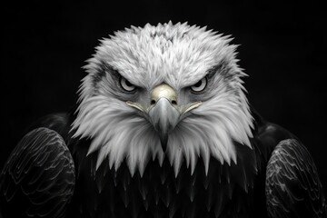 Obraz premium Majestic eagle close-up with intense gaze and feather detail