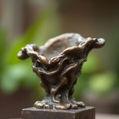 Fototapeta premium antique bronze statue of a lion