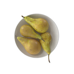 Pears Conference on a plate isolated transparent background 3d rendering
