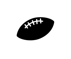 American football ball icon. Black American football symbol  illustration on transparent background. 
