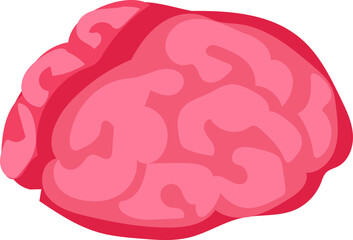 Cartoon Human Brain in Halloween Cute Spooky Style