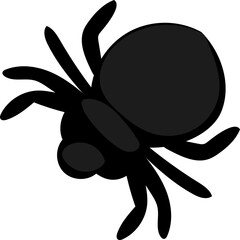 Halloween Cartoon Spider in Flat Vector Style