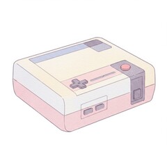 Pastel Pink Retro Video Game Console Illustration