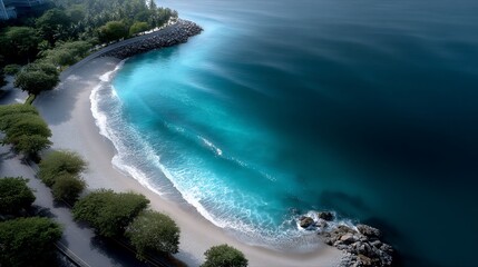 Coastal Shoreline Aerial View