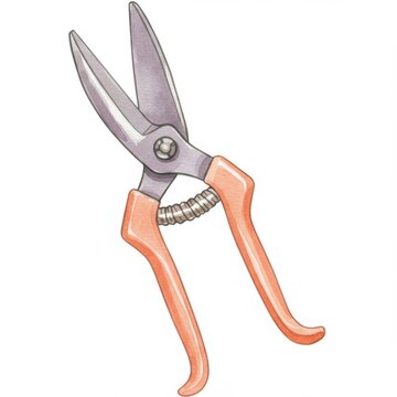 orange handled garden shears clip art preview