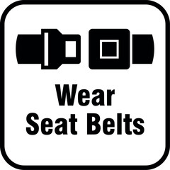 seat belt safety sign icon – wear seat belts symbol for vehicle safety, transportation, and road awareness