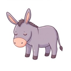 Cute Gray Donkey Illustration