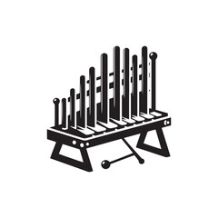 Melodic Precision: A Delicate Collection of Glockenspiel Vector Silhouettes Highlighting the Elegant Design, Clear Tones, and Musical Charm of This Unique Percussion Instrument.
