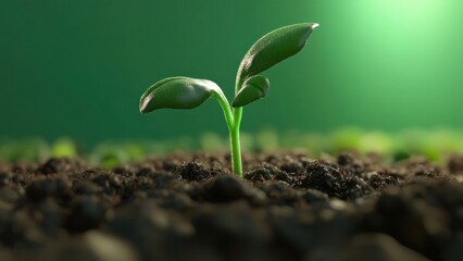 Plakat Green sprout growing soil plant environmental.