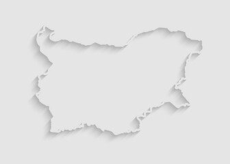 Vector map of Bulgaria, abstract inner shadow