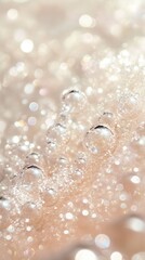 Water Droplets on Pink Background with Bokeh Effect