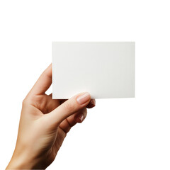 Obraz premium A hand holding a blank white card against a black background simple and clean