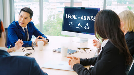 Smart legal advice website for people searching for brisk law knowledge in digital device screen...